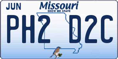 MO license plate PH2D2C