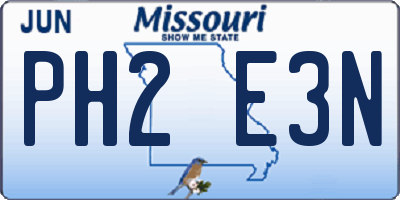 MO license plate PH2E3N