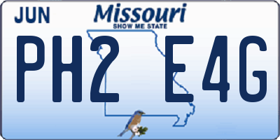 MO license plate PH2E4G