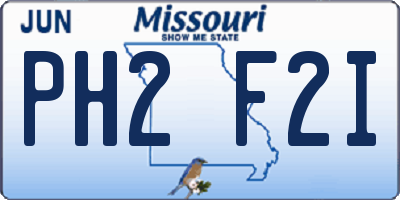 MO license plate PH2F2I