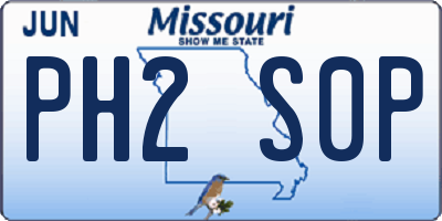 MO license plate PH2S0P