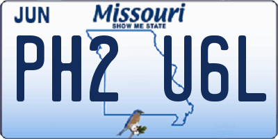 MO license plate PH2U6L
