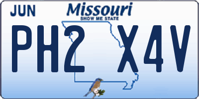 MO license plate PH2X4V