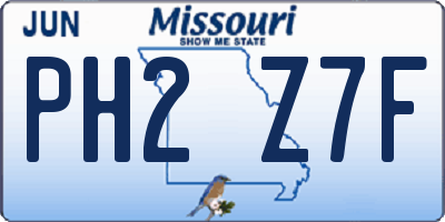 MO license plate PH2Z7F