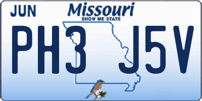 MO license plate PH3J5V