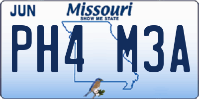 MO license plate PH4M3A