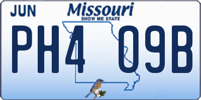 MO license plate PH4O9B