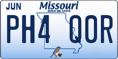 MO license plate PH4Q0R