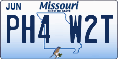 MO license plate PH4W2T