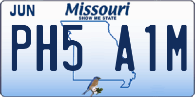 MO license plate PH5A1M