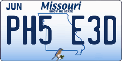 MO license plate PH5E3D