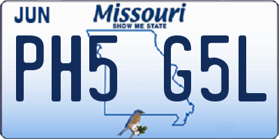 MO license plate PH5G5L