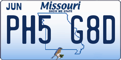 MO license plate PH5G8D