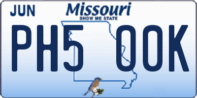 MO license plate PH5O0K