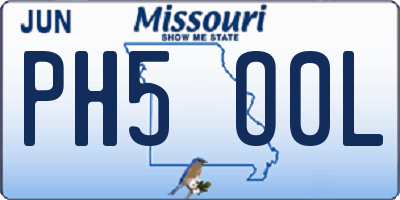 MO license plate PH5O0L