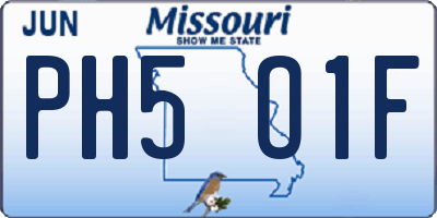 MO license plate PH5O1F