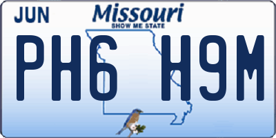 MO license plate PH6H9M