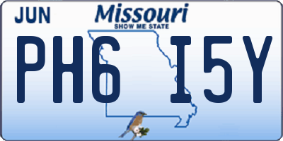 MO license plate PH6I5Y