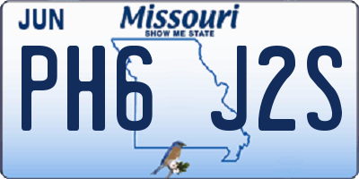 MO license plate PH6J2S