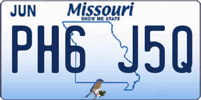 MO license plate PH6J5Q