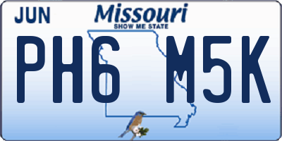 MO license plate PH6M5K