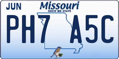 MO license plate PH7A5C