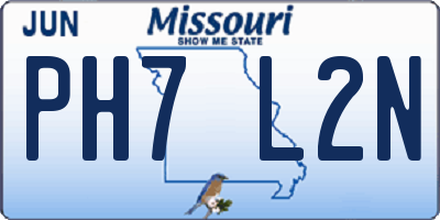 MO license plate PH7L2N