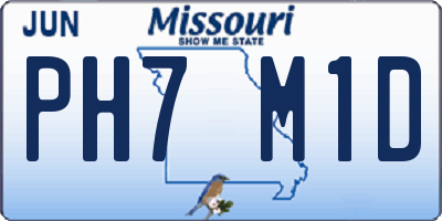 MO license plate PH7M1D