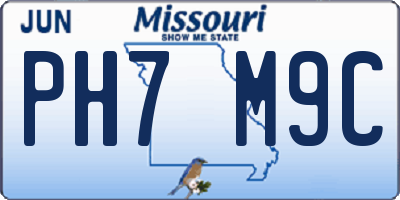 MO license plate PH7M9C