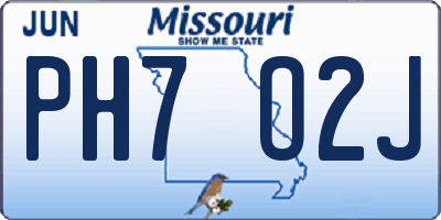 MO license plate PH7O2J