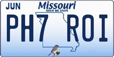 MO license plate PH7R0I