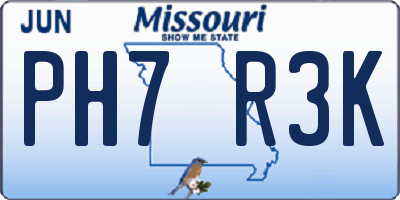 MO license plate PH7R3K