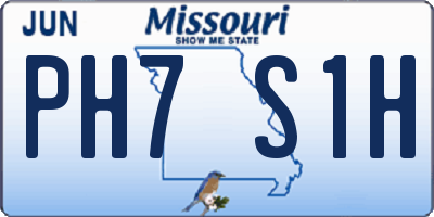 MO license plate PH7S1H