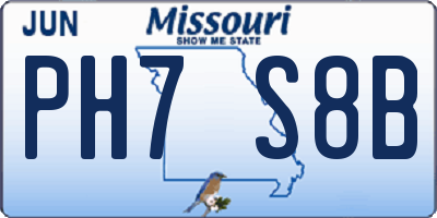 MO license plate PH7S8B