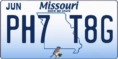 MO license plate PH7T8G
