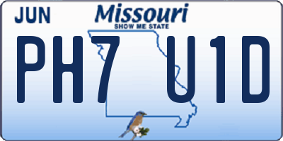 MO license plate PH7U1D