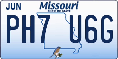 MO license plate PH7U6G