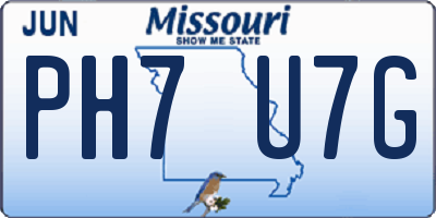 MO license plate PH7U7G