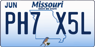 MO license plate PH7X5L