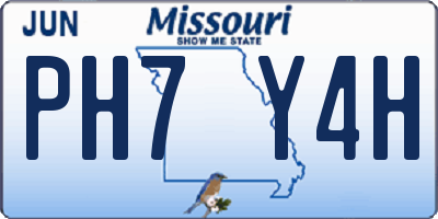 MO license plate PH7Y4H