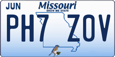 MO license plate PH7Z0V