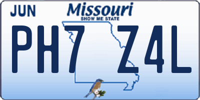 MO license plate PH7Z4L