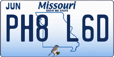 MO license plate PH8L6D