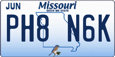 MO license plate PH8N6K