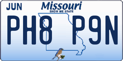MO license plate PH8P9N