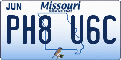 MO license plate PH8U6C