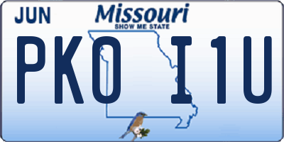 MO license plate PK0I1U