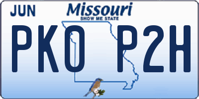 MO license plate PK0P2H