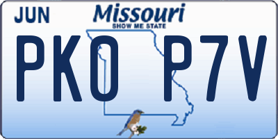 MO license plate PK0P7V