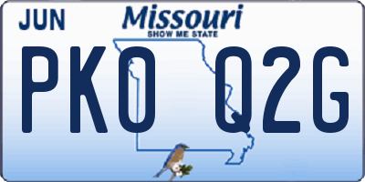 MO license plate PK0Q2G